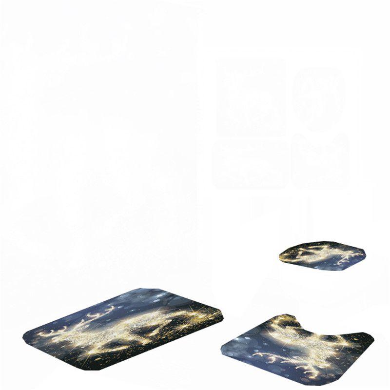 High Quality Christmas Shower Curtain And Toilet Mat Set For Elegant And Cozy Bathroom Decor