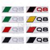 New 3D S8 Q8 SQ8 Adhesive Metal Alloy Emblem Car Body Rear Trunk Badge Auto Accessory For  Audi S8 Q8 SQ8