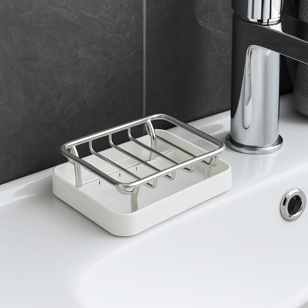Stainless Steel Double-Layer Soap Box Rustproof Soap Storage Box Convenient Soap Drain Box  Hotel