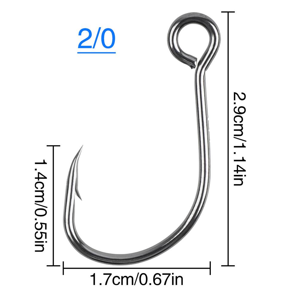 50Pcs Inline Single Hooks Replacement Fishing Barbed Hooks for Fishing Spoon Spinner Lures Baits Inline Circle Hooks