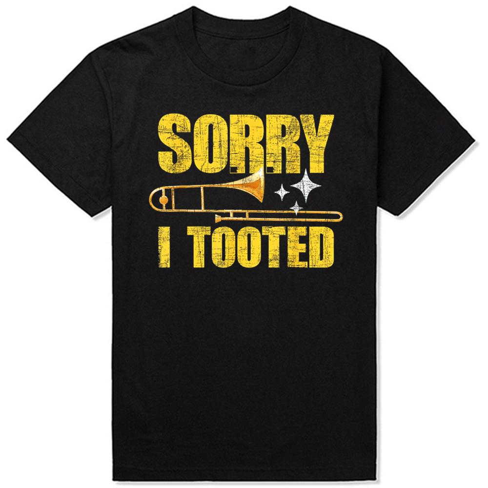Funny Retro Sorry I Tooted Trombone Trombonist Music Player TShirt Unisex Tshirt Graphic Tees Unisexs Clothing Streetwear S