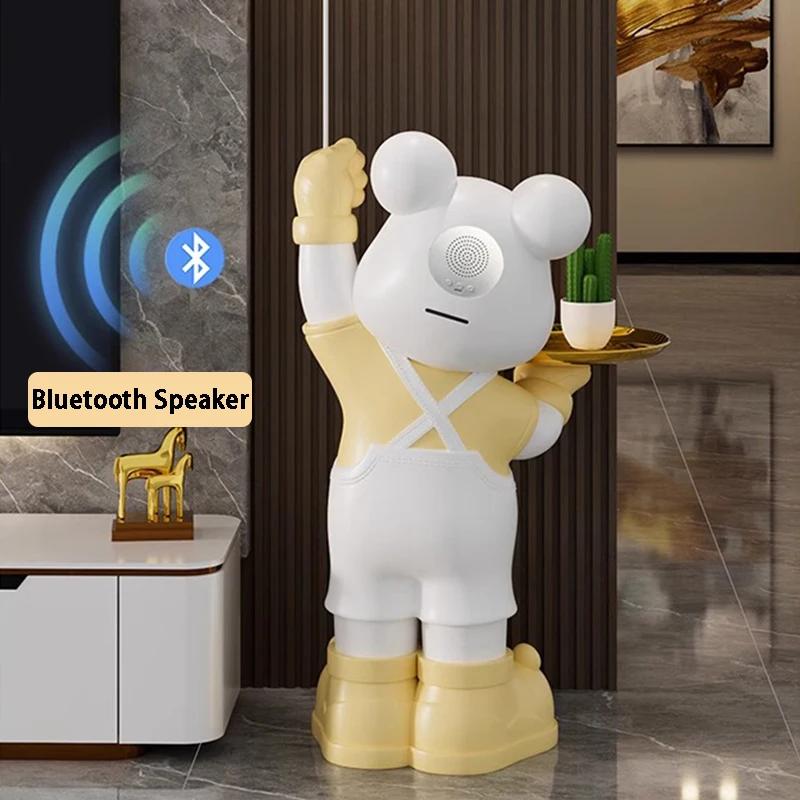 Groot Living Room Bear Figurines Night Light Luxury Ornaments Bluetooth Speaker Tray Storage Piggy Bank Home Decorations Gifts
