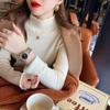 Casual Velvet Warm Pullovers Sweater for Women Fashion Thickened Half High Collar Base Autumn Sweaters Women Solid Slim Fit Plush Winter Jumpers 25613