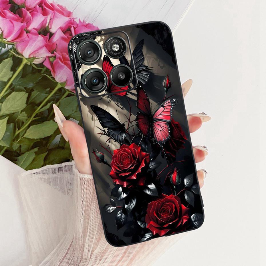 Modne etui na telefon z literami dla Motorola Moto G77 G67 Tylna osłona dla MOTO G67 G77 5G Miękkie czarne silikonowe etui