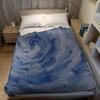 Blue Swirl Flannel Blanket Warm Soft Halloween Christmas Couch Warm Cozy Decorative Decor Gift for All Season