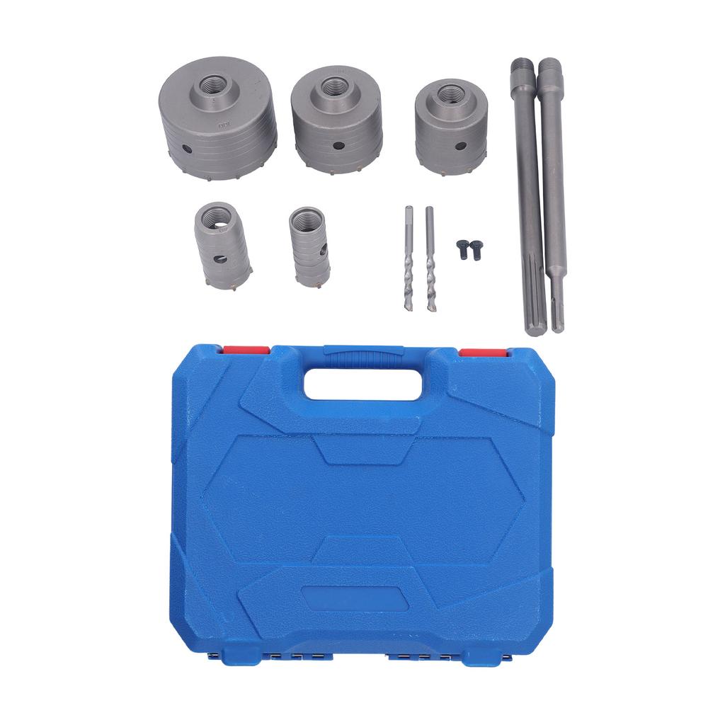 9 szt. Zestaw otwornic do betonu 30?100mm Wiertło Frez do Muru Cementowego Kamienia Cegły