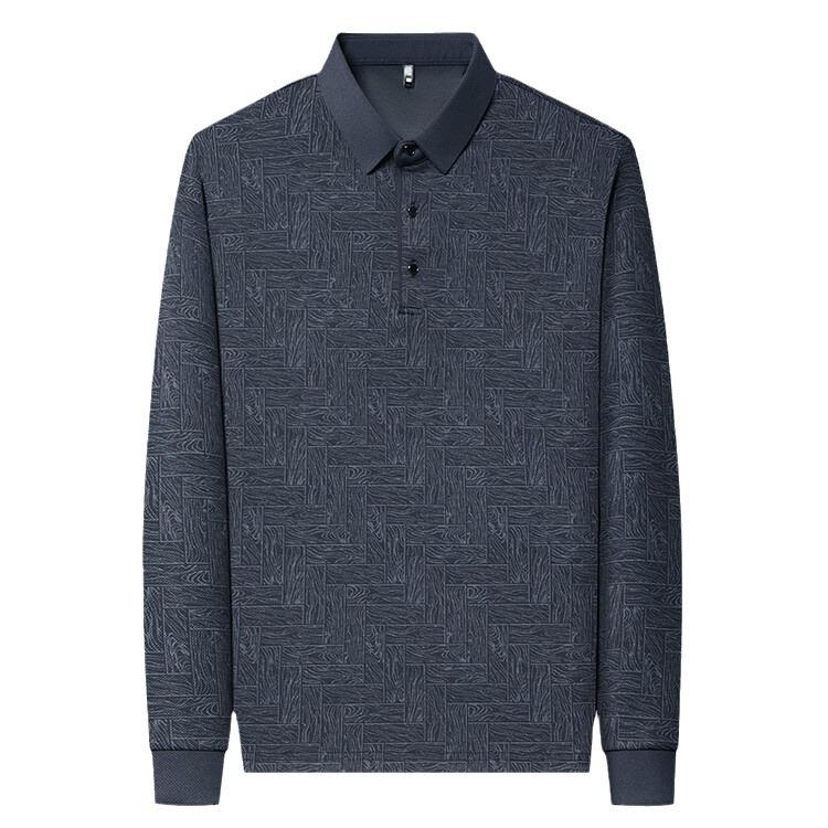 Long Sleeve Men's Autumn Minimalist Lapel Collar Versatile Polo Shirt