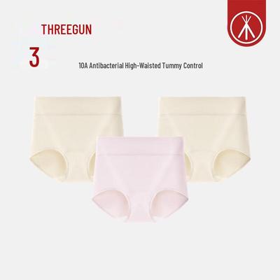 Sanqiang Damen 10A Antibakterielle Baumwollslips mit hohem Bund - 3er Pack