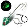 Tachi Tenya Taku Luminous Fishing Lure with Reinforced 3-Prong High Carbon Steel Hook, 82g/260g, Burst Pattern Green