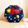 1PC Rocket Space Pattern Small Travel Compact Windproof Umbrella, Automatic Folding Umbrella, Automatic Open/Close ,Gift-150