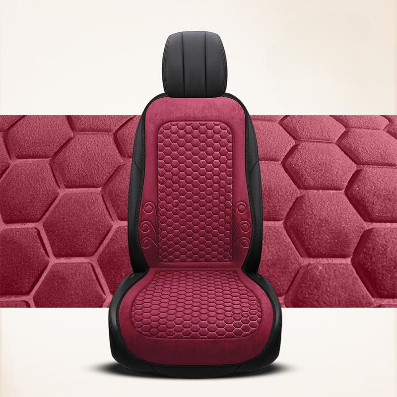 Winter Autositzkissen Kurzes Plüsch Sitzschoner Pad mit Rutschfester Rückseite Flockstoffbezug Universelle Vordersitzbezüge