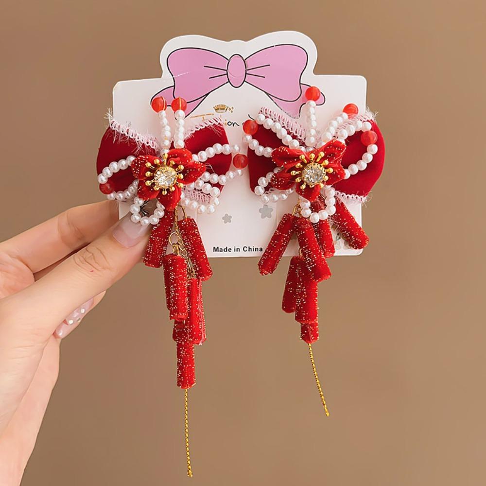 Flower Children Bow Wig Hairpin Tassels Hanfu Hair Sticks All-match Ancient Style Hairpin Baby