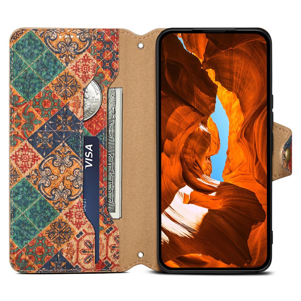 Kožené pouzdro pro Google Pixel 8a s květinovým potiskem, peněženka, kryt na telefon se stojánkem
