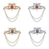 Zinc Zinc Alloy Suit Collar Pin Tassel Chain Suit Lapel Pin Chinese Dragon Tassel Brooch  Ceremony Banquet
