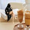 3D Geheimnisvolle Statue Gotische Schwarze Robe Königin Figur Bücherregal Skulptur Gruselige Sitzende Statuen Schreibtisch Ornamente Halloween Geschenke