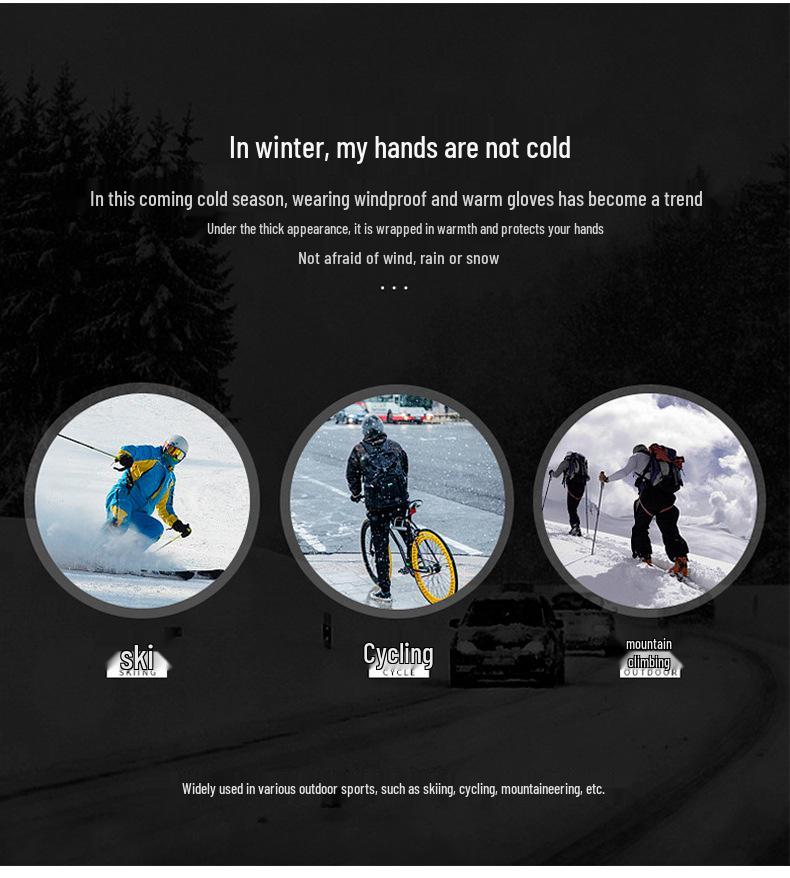Men's Winter Touchscreen-Enabled Waterproof Non-Slip Cotton Gloves for Riding, Skiing, and Cold-Weather Protection.