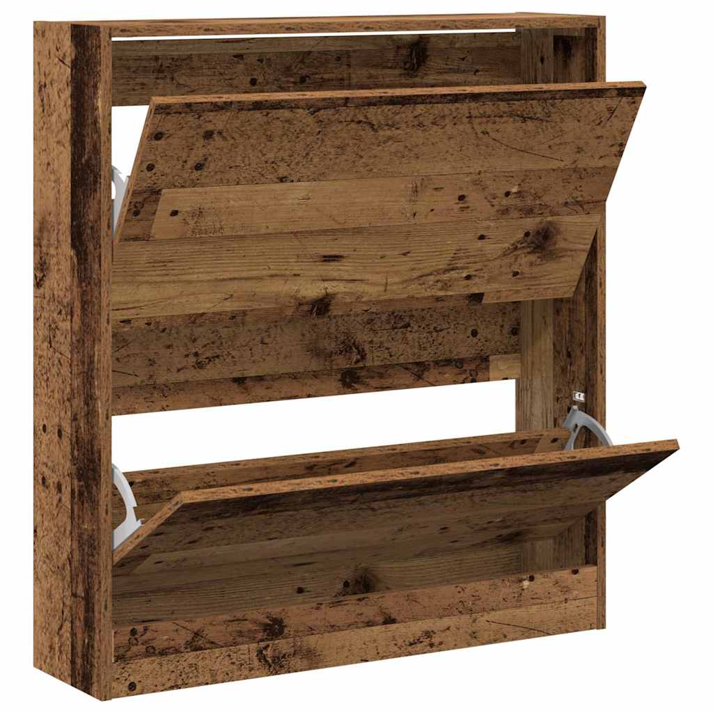 Shoe Cabinet with Shelf Rustic Wood Look 80 x 21 x 87.5 cm Engineered Wood