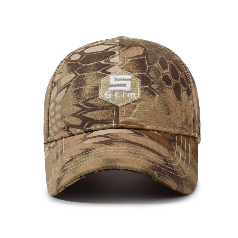 Men's Tactical Duckbill Cap - Snake Pattern Camouflage, Sun Protection, Outdoor Mountaineering Hat for Spring and Autumn.
