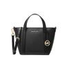 Mk Pratt Gold Logo Pendant Zipper Closure Canvas Tote Bag Women Tote Bags Black 35R4G0CT1I-BLACK