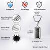 Vnox Stainless Steel Geometric Dog Tag Pendant Necklace for Men, Cubic Zirconia Box Chain Jewelry, Punk Style Hip Hop Necklaces