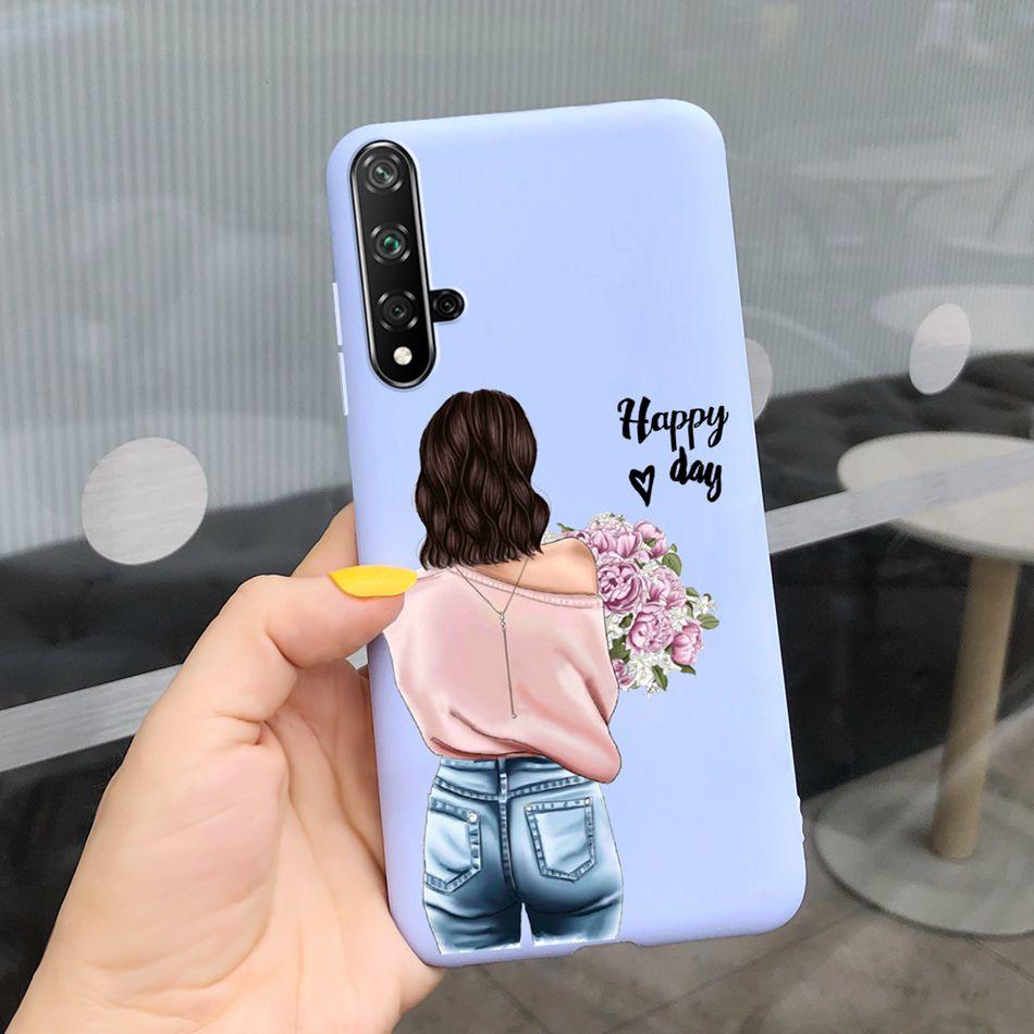For Huawei Nova 5T Case Beautiful Girl Flower Phone Case For Huawei Nova5T YAL-L21 Soft Silicone Shockproof Back Cover Bumper