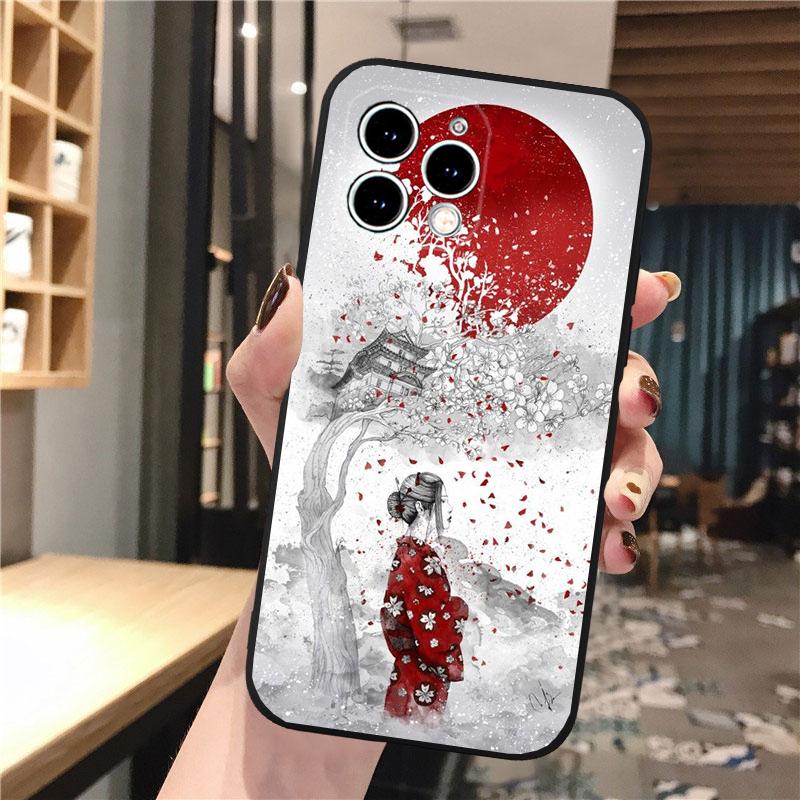 Phone Case For Iphone 17 Pro Max 17 Pro Air 16 15 14 13 Pro Max 15 16 Pro 15Plus Wave Art Japanese Green Illust