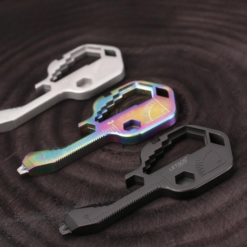 Stainless Steel EDC Key Tool Card, Creative Portable Accessory, Bottle Opener, Mini Multi-functional Screwdriver Wrench