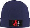 Japanese Kanji Samurai Bushido Peaked Unisexs Winter Beanie Hat Warm Knit Cuffed Ski Skull Cap Black