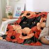 1PC Black Cat Print Blanket, Throw For Sofa, Bed, Travel, Printing Blanket With Soft And Warm Fabric Yy250918206