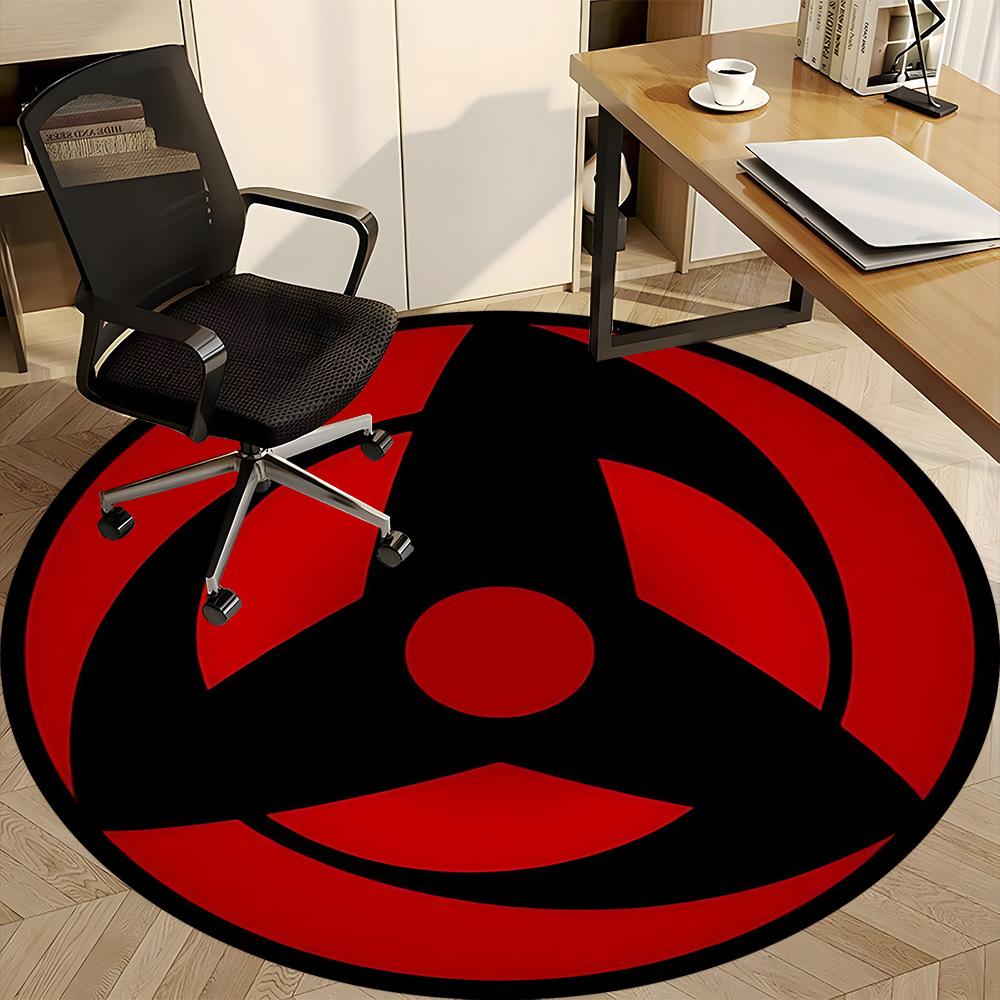 1pc Ninja Symbol Office Round Area Rug,  Under Office Chairs Bedroom Living Room Home Decor a0926090