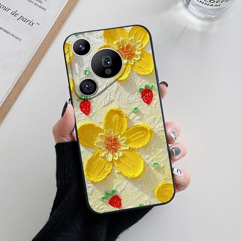 For Huawei Pura 70 Case Lovely Cartoon Flower Soft Silicone Phone Cover For Huawei Pura 70 Pro Plus Pura70 Ultra Funda Coque