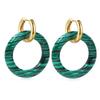 Natural Gemstone Woman Earrings Oversized Hoop Stainless Steel Earrings Wedding Party Jewelry Gifts Women's Fine Jewelry