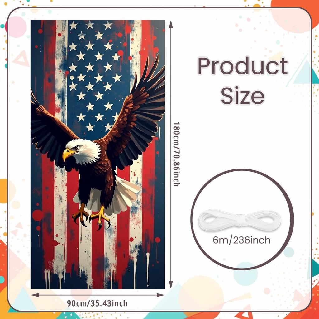 American Eagle Banner Winged Eagle Design USA Eagle Banner Patriotic Backdrop Graphic Print Flag Themed Background