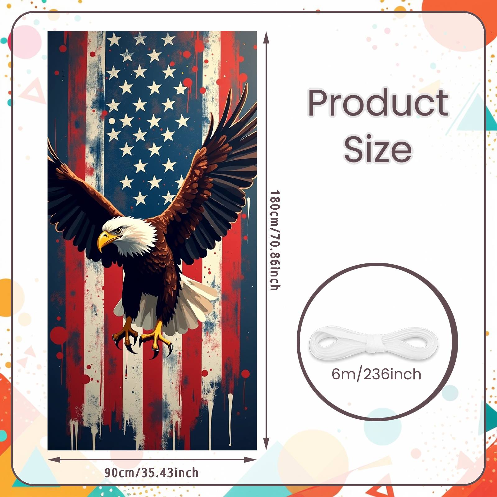 American Eagle Banner Winged Eagle Design USA Eagle Banner Patriotic Backdrop Graphic Print Flag Themed Background