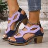 Fashion Summer Chunky Heels Shoes for Women Lightweight Plus Size Platform Sandals Woman Thick High Heeled Gladiator Women Sandals