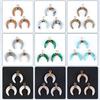 DIY Pendant Gold-Plated Edging Crescent Horn Design Natural Imitation Crystals Jade Necklace Bracelet Earrings Charm DIY Jewelry Making Accessories