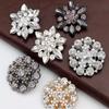 1pcs Rhinestone Buttons for Fur Coat Cardigan Rhinestone for Needlework Collar Sewing Embellishment Replace Metal Buckle