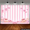 2D Cute Pink Candy Shop Backdrop Sweets Donut Party Photography Background