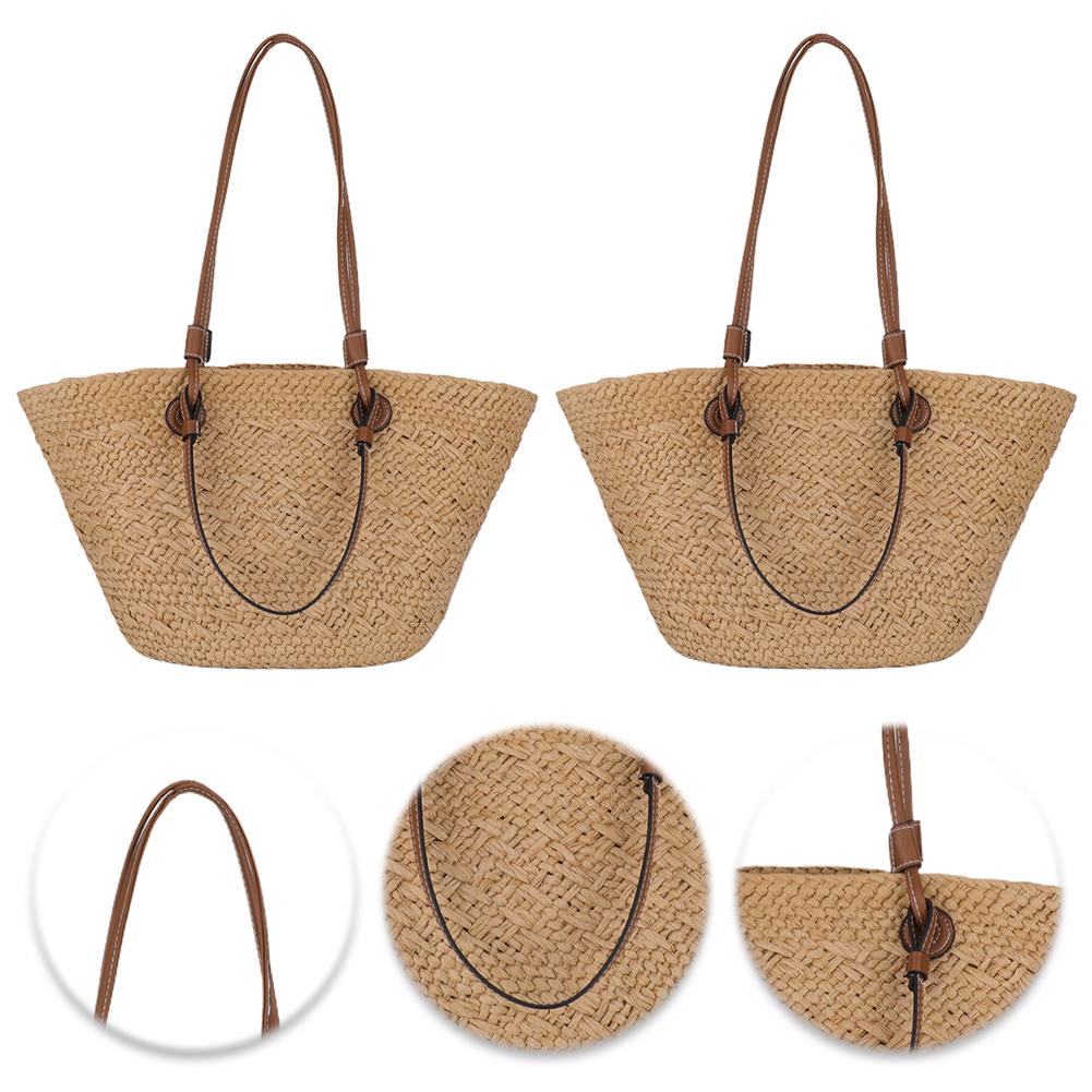 Straw Woven Tote Bags for Women Shoulder Raffia Bag 2025 Rattan Large Shopping Basket Beach Bag Luxury Crochet Handbag Tote Bag