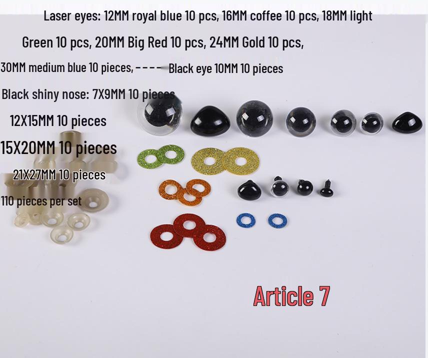 DIY Cross-Stitch Plush Doll Accessories: Eyes, Noses & More