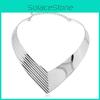 Fashion V Shaped Metal Women Collar Necklace With Geometric Design For Trendy Womens Jewelry