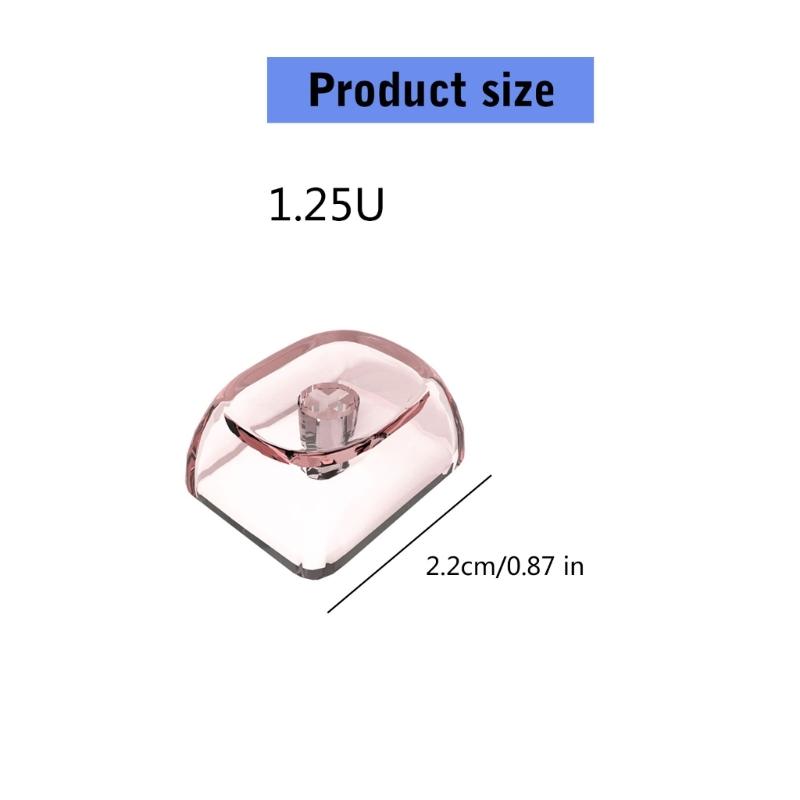 10Pcs Transparents Blank Keycap Set 1.25U MOA Profile Crystal Translucents Keycaps for Mechanical Keyboards