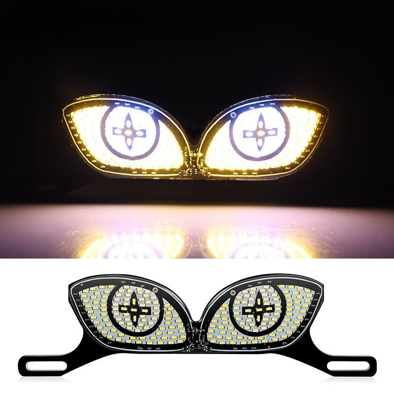 1 Set Luci Decorative LED per Targa di Motocicletta Occhio di Serpente Fanale Posteriore Lampeggiante Stroboscopico Moto Elettrica Modificata