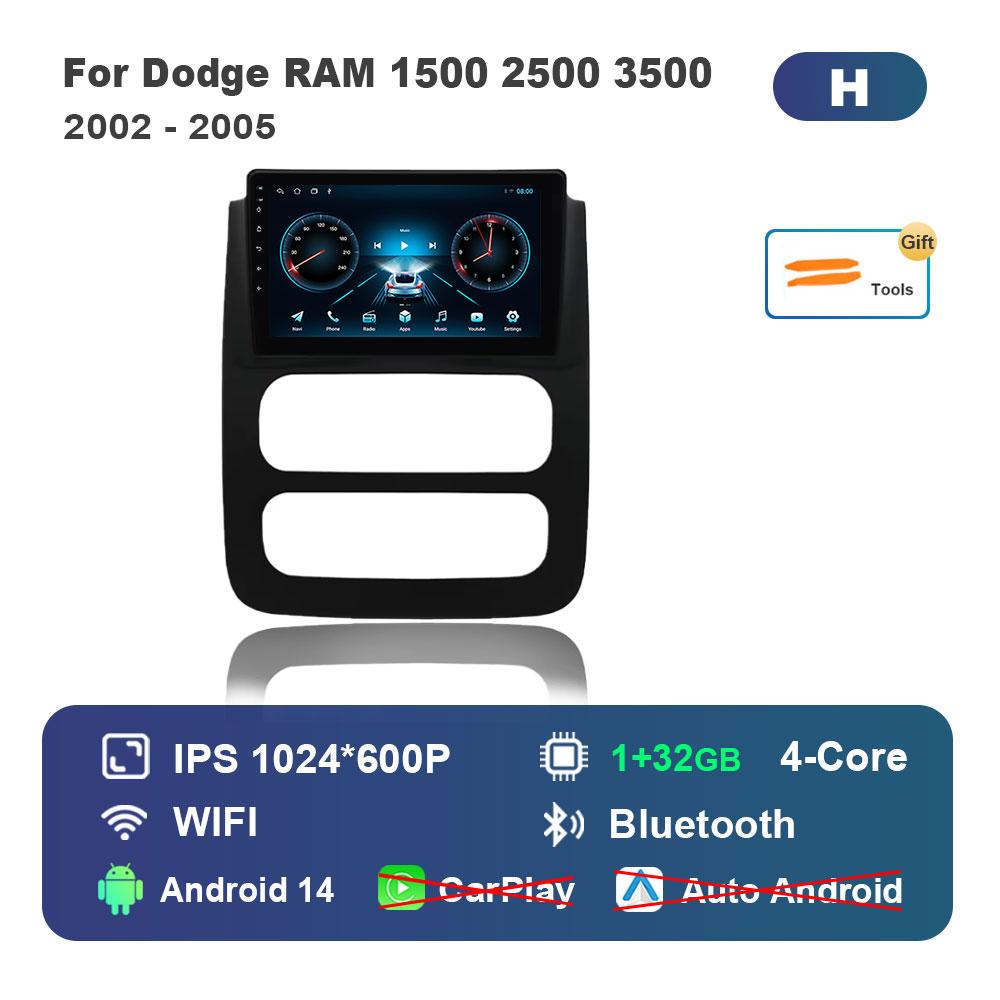 

Android 14 for Dodge RAM 1500 2500 3500 2002 - 2005 Car Radio Video Multimedia Player GPS Navi 4G Bluetooth WiFi Auto Tools