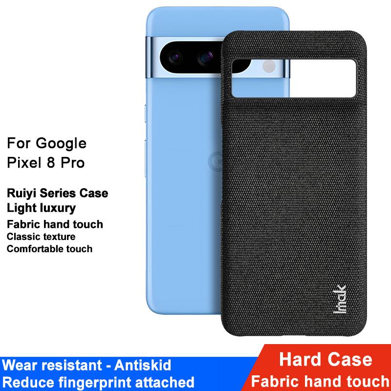 

IMAK Ruiyi Series for Google Pixel 8 Pro Case Anti-scratch Cloth Texture PU Leather+PC Phone Cover Black