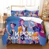 Kpop Demon Hunters Duvet Cover Set Cartoon Anime Rumi Zoey Mira HUNTR X Bedding Set Quilt Cover Pillowcase Bed Set Twin King