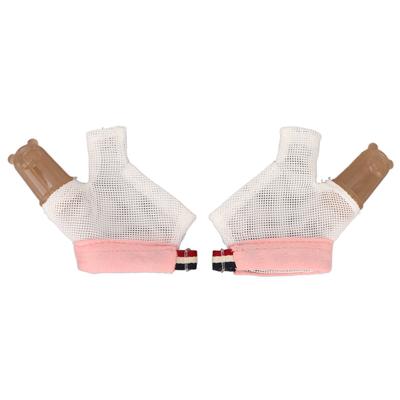1 Pair Thumb Sucking Stop Glove Soft Adjustable with Buckle Thumb Treatment Protector for Kid Pink