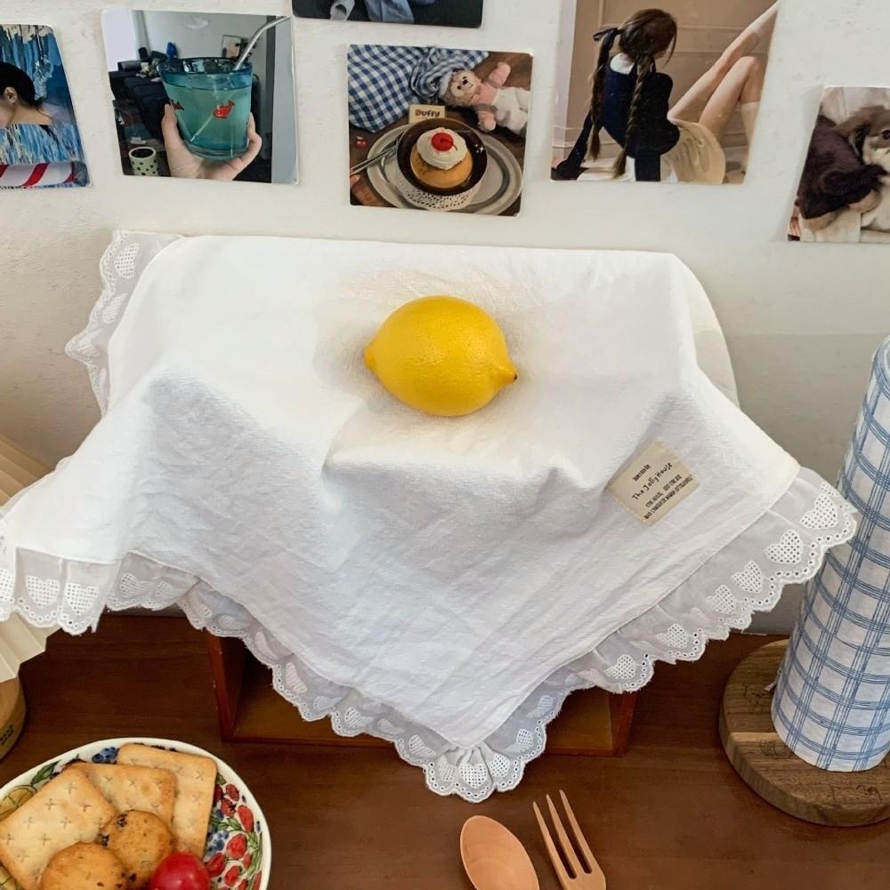 Dust-proof Material Lace Ruffle Placemats Cotton Fabric Soft Flounced Napkins Home Dining