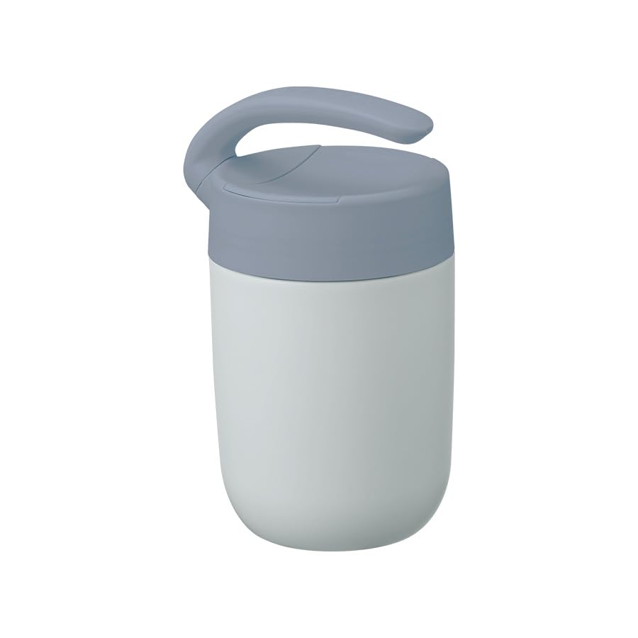 MOTTERU Motteru Curl Handle Mug Tumbler 410ml (Blue) Stainless Steel Mug, Thermostable Stainless Steel, Vacuum-Resistant, Double-Walled Wall,