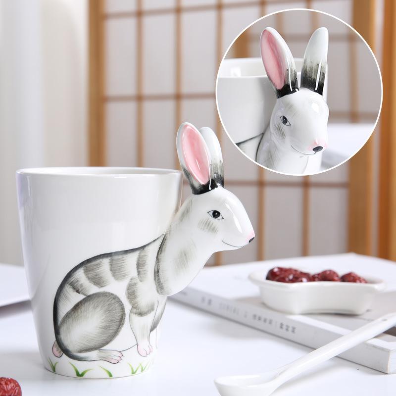 Creative 3D Animal Ceramic Mug Holiday Gift Coffee Mug Cartoon Animal Souvenir Mug Living Room Coffee Table Decorative Ornaments